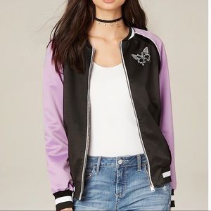 NWOT bebe Butterfly Bomber Jacket XXS XS